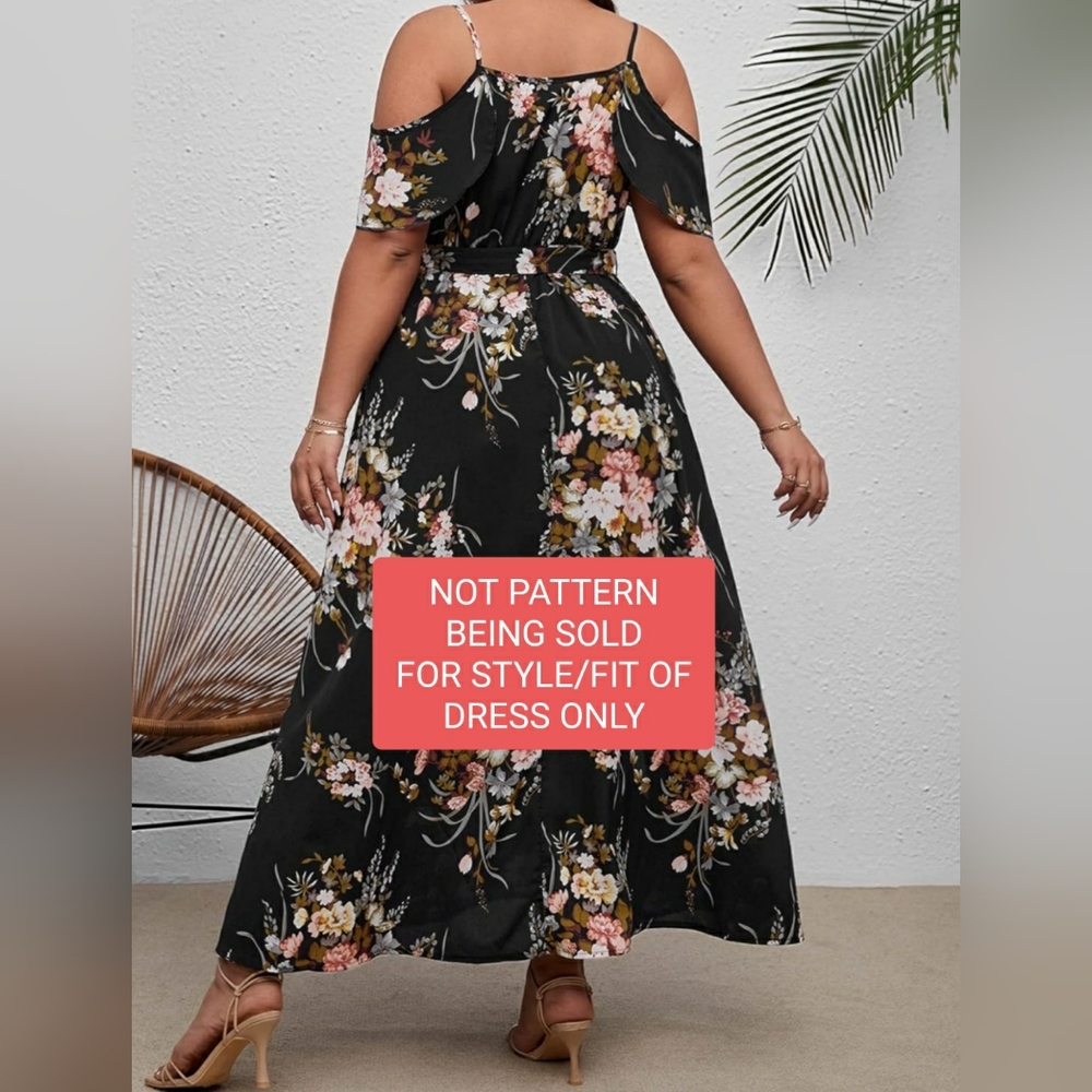 Bloom Chic Floral Cold Shoulder Dress with Split - Picture 7 of 13